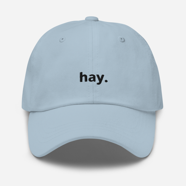 hay. / dad hat