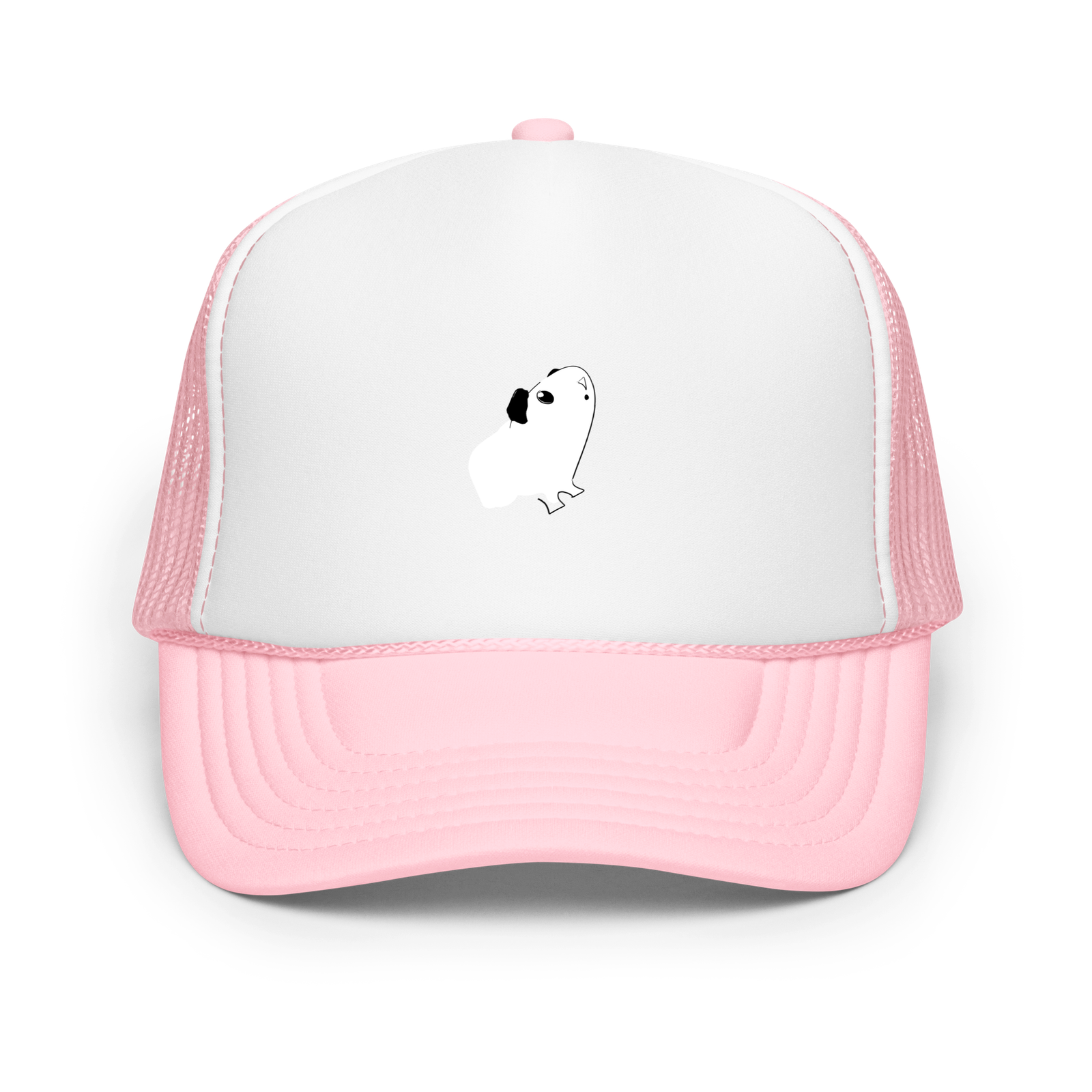 foam trucker hat light pink white light pink one size front 689b9448eda54